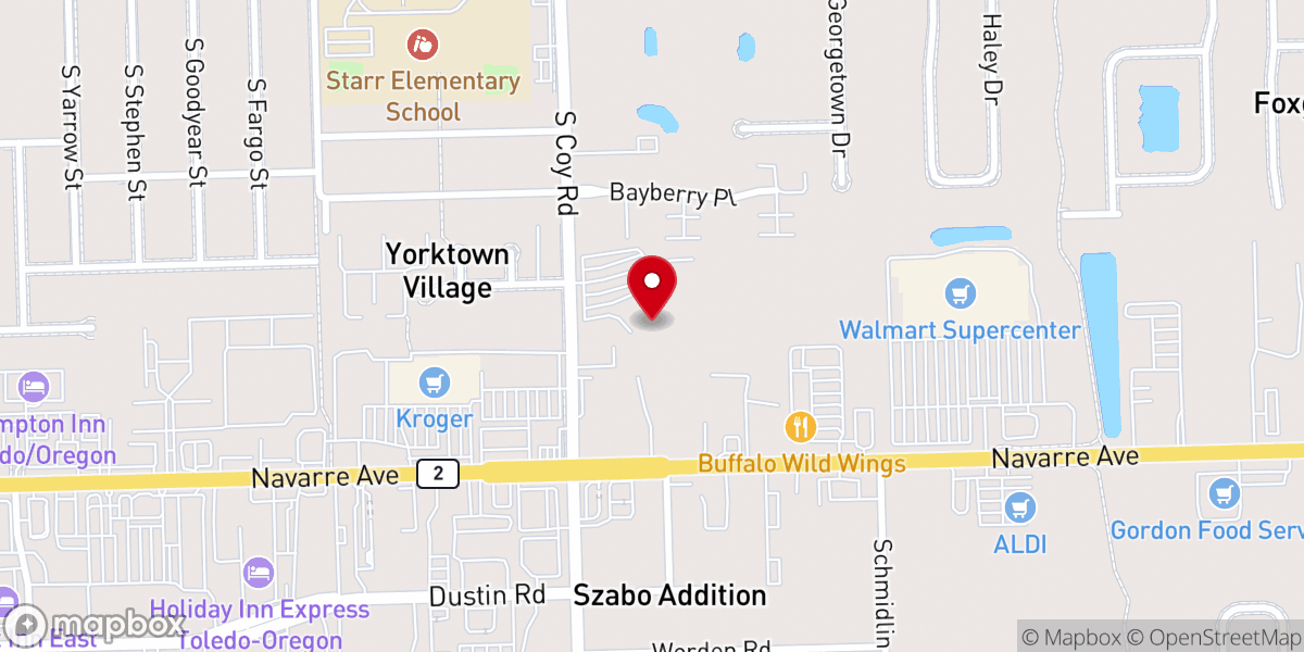 Map showing location of Our Lady of Toledo Shrine
