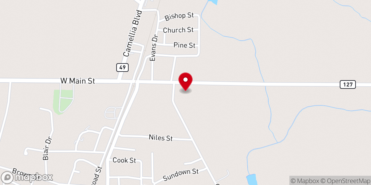 Map showing location of Marshallville United Methodist Church
