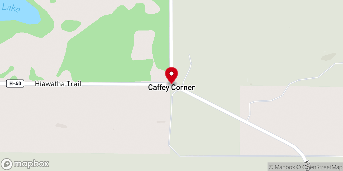 Map showing location of Trailside Chapel Caffey Corner