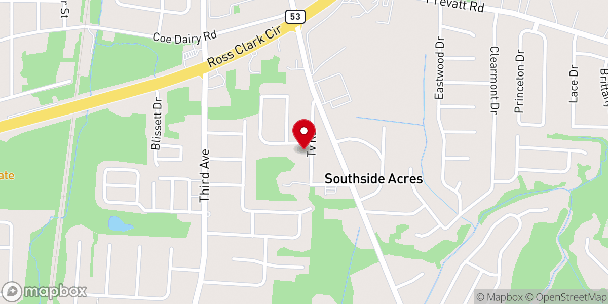 Map showing location of Oasis Worship Center