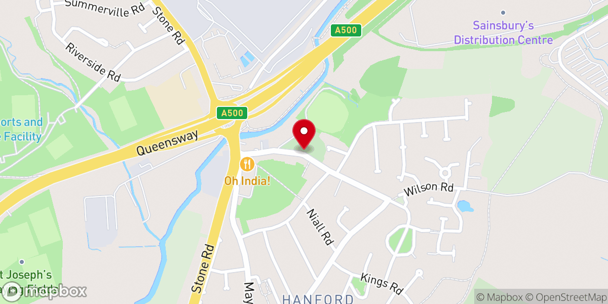 Map showing location of Saint Matthias Hanford Parish Church