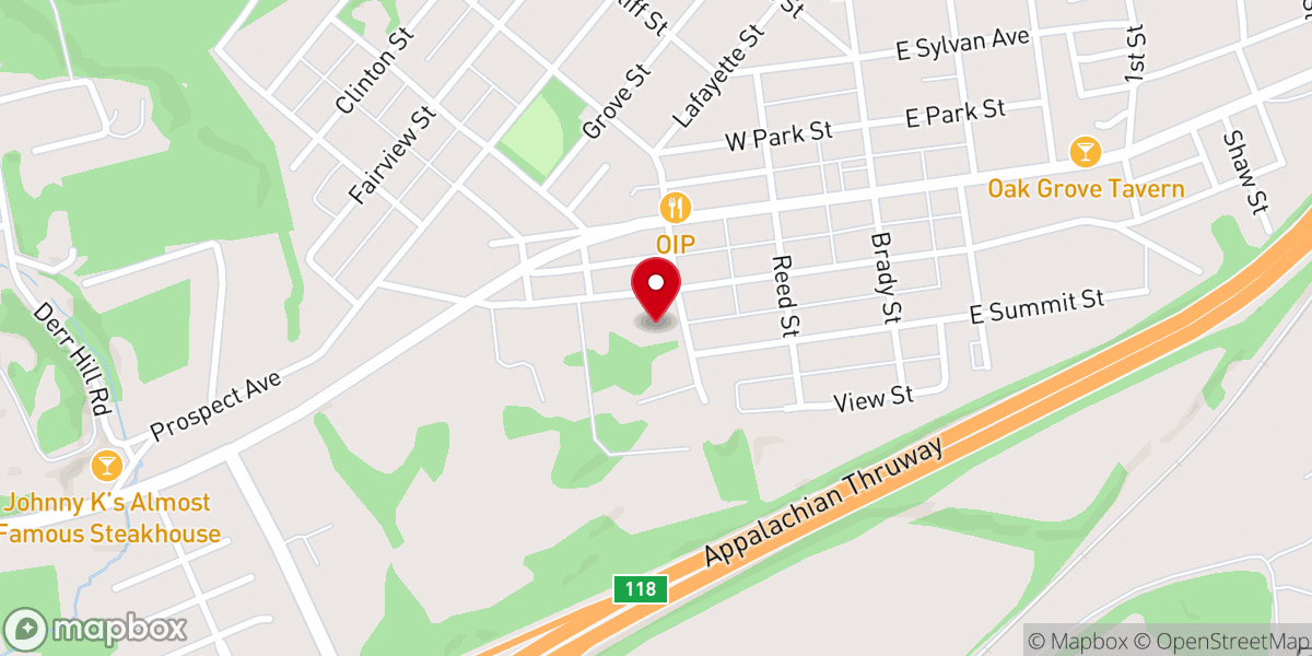 Map showing location of Walnut Street Christian School