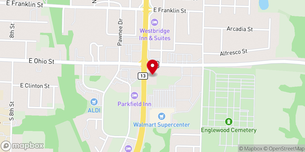 Map showing location of Victory Church