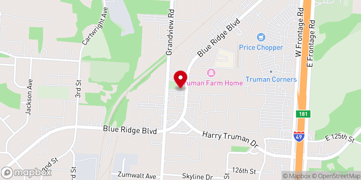 Map showing location of The Cure Church Grandview
