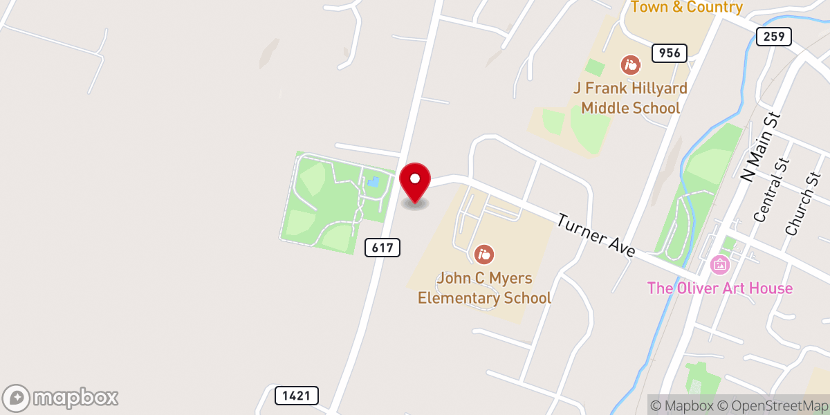 Map showing location of Sunset Drive United Methodist