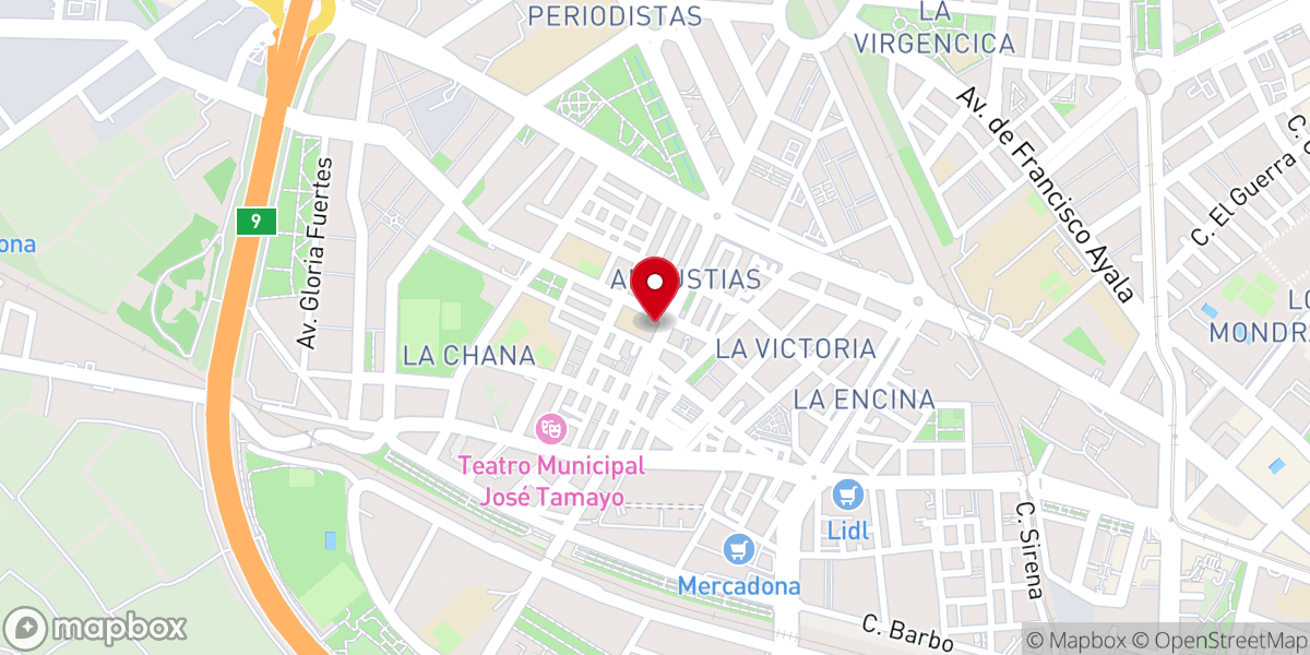 Map showing location of Parroquia Santa María Micaela