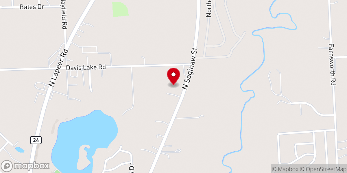 Map showing location of Lapeer Free Methodist Church