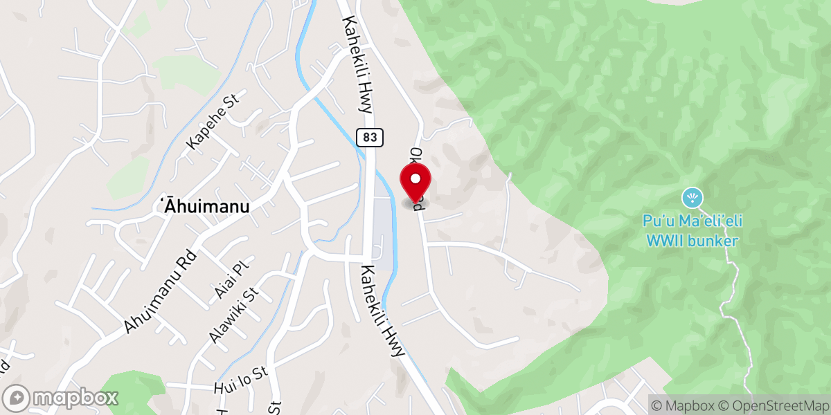 Map showing location of Redeemed Life Church Oahu