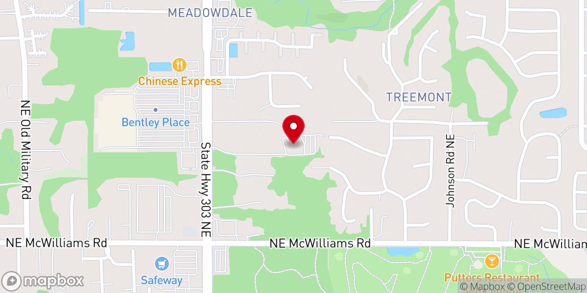 Map showing location of Hillcrest Church
