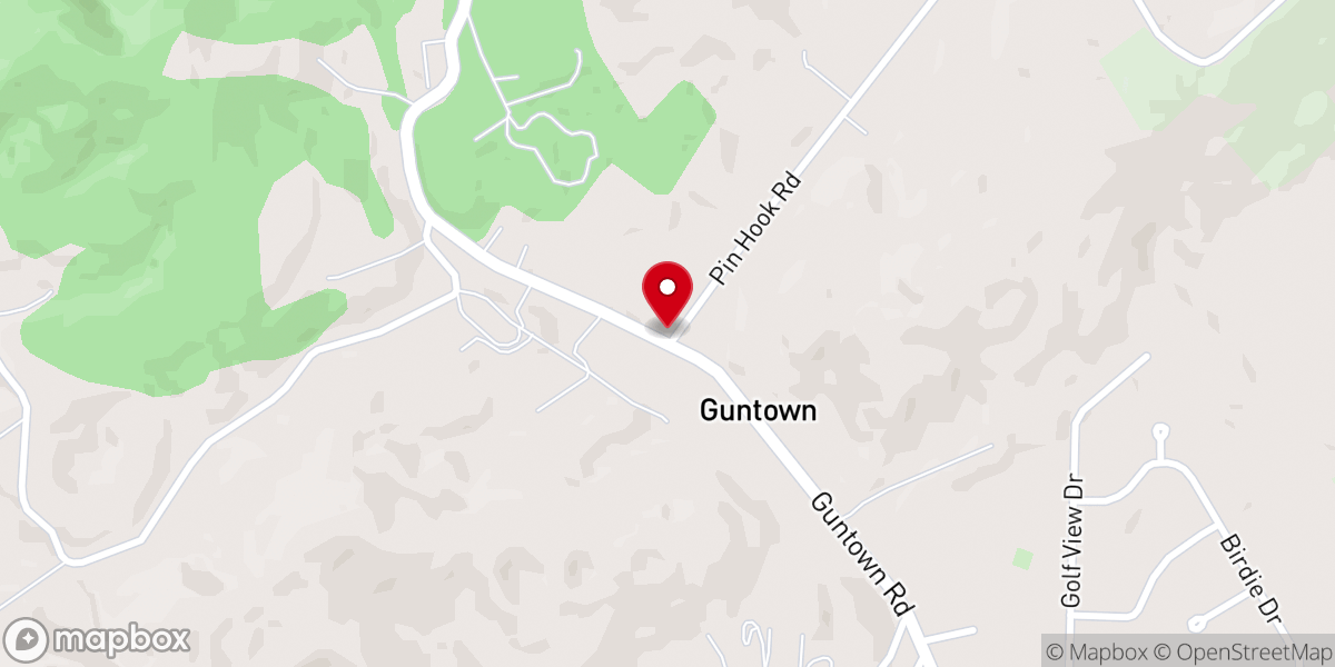 Map showing location of Guntown Community Church of Christ
