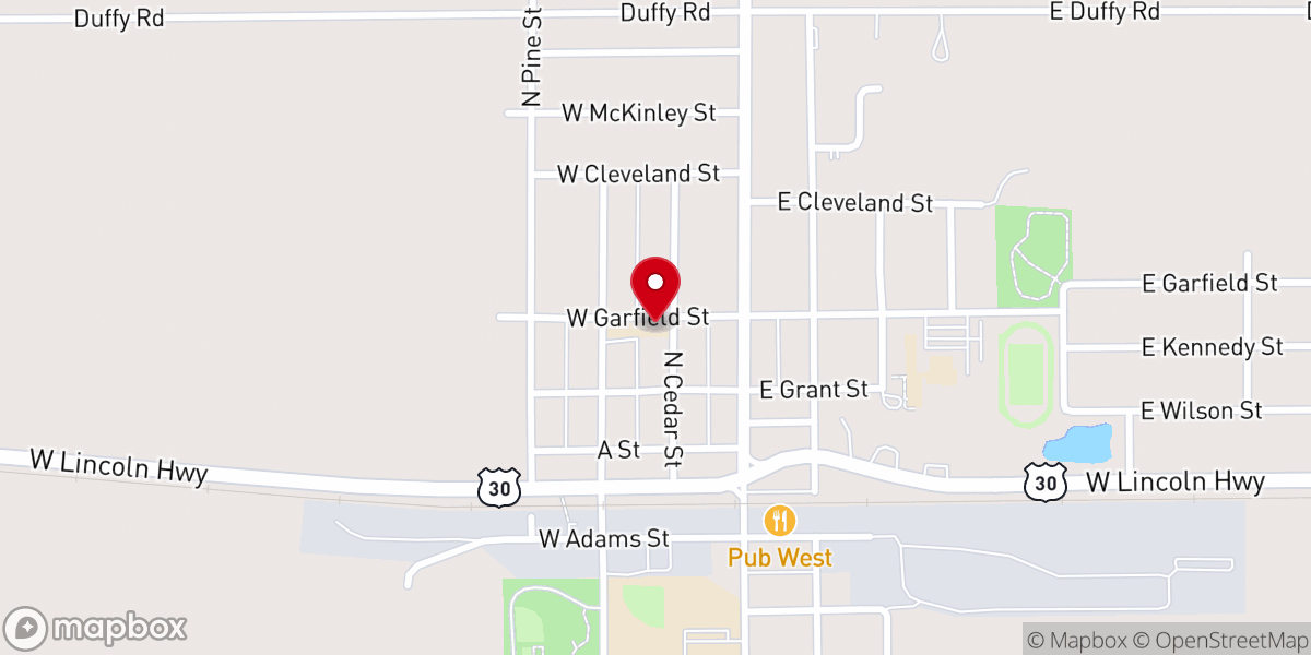 Map showing location of Waterman United Methodist Church