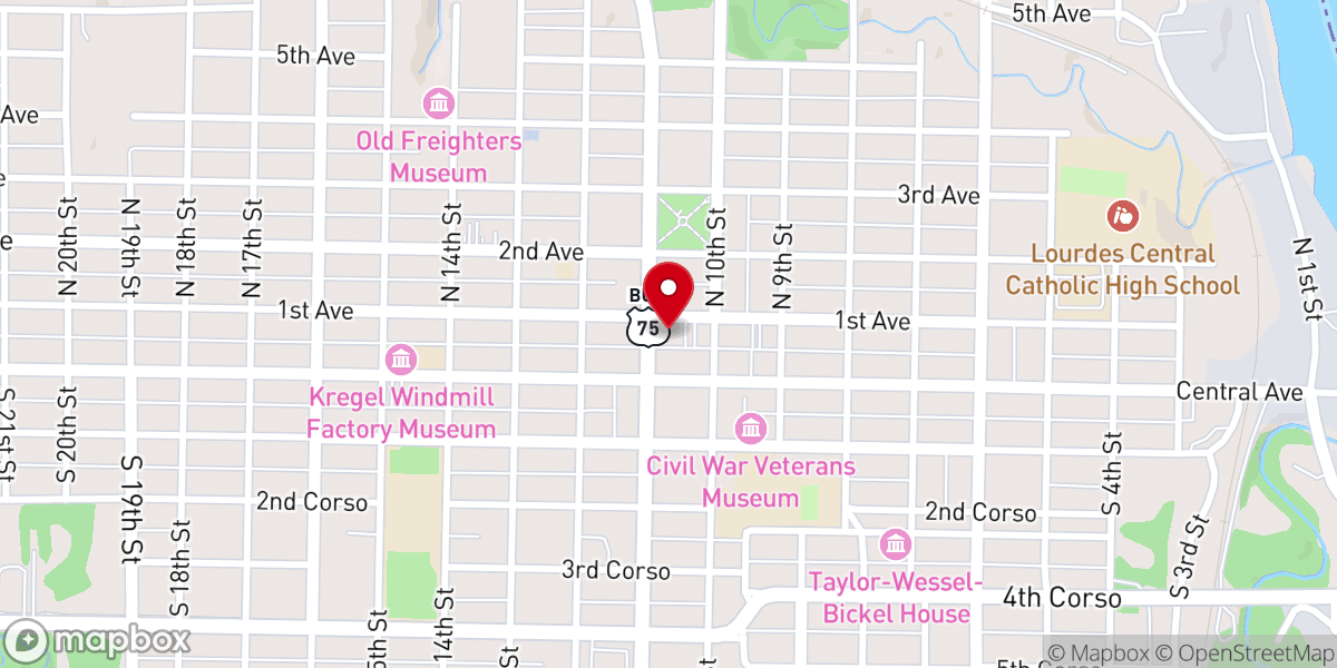 Map showing location of Nebraska City First United Methodist Church