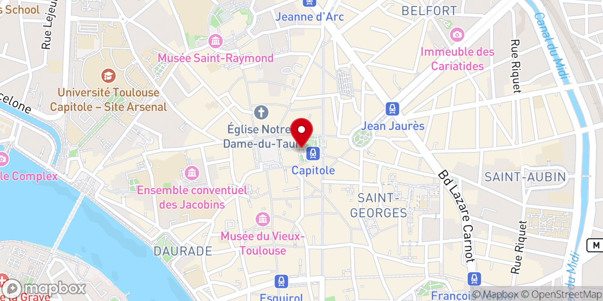 Map showing location of Office de tourisme - Toulouse Team