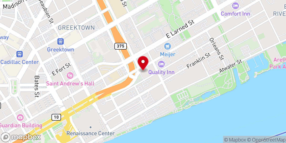 Map showing location of Christ Church Detroit