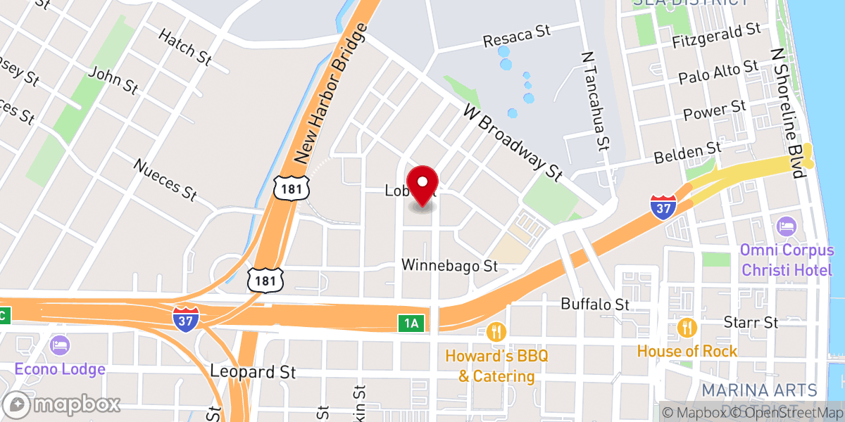 Map showing location of Holy Cross Catholic Church