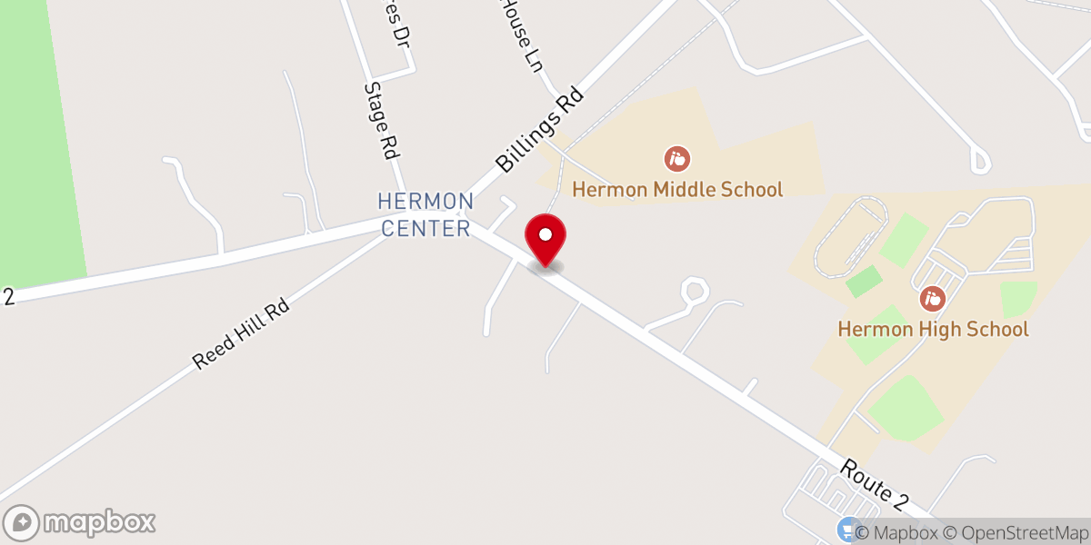 Map showing location of Hermon Baptist Church