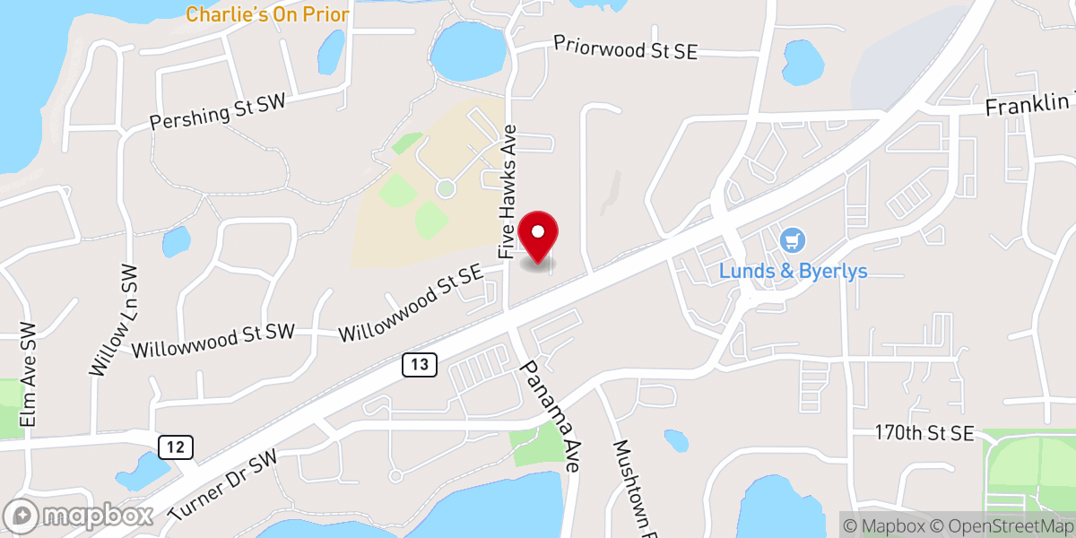 Map showing location of Faith Evangelical Lutheran Church