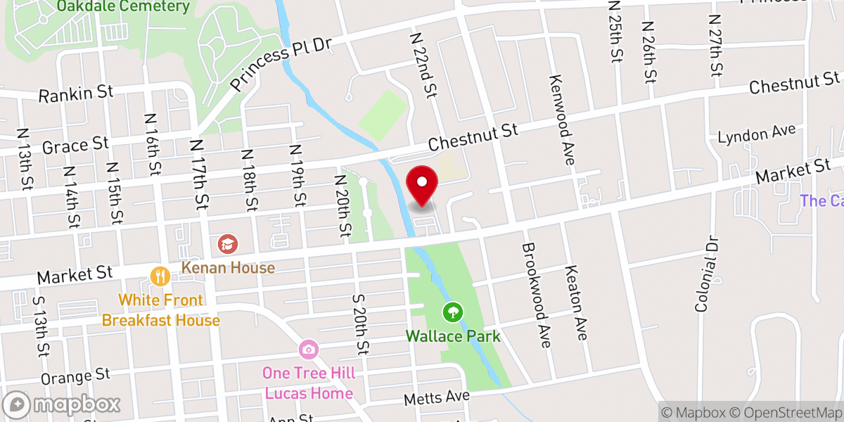Map showing location of The Bridge Church