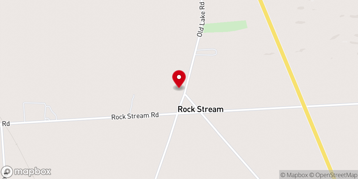 Map showing location of Rock Stream Presbyterian Church