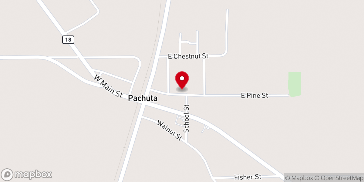 Map showing location of Pachuta United Methodist Church