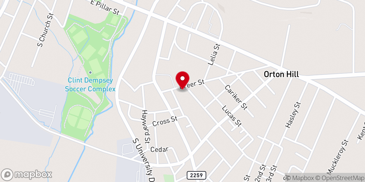 Map showing location of St Paul's Methodist Church