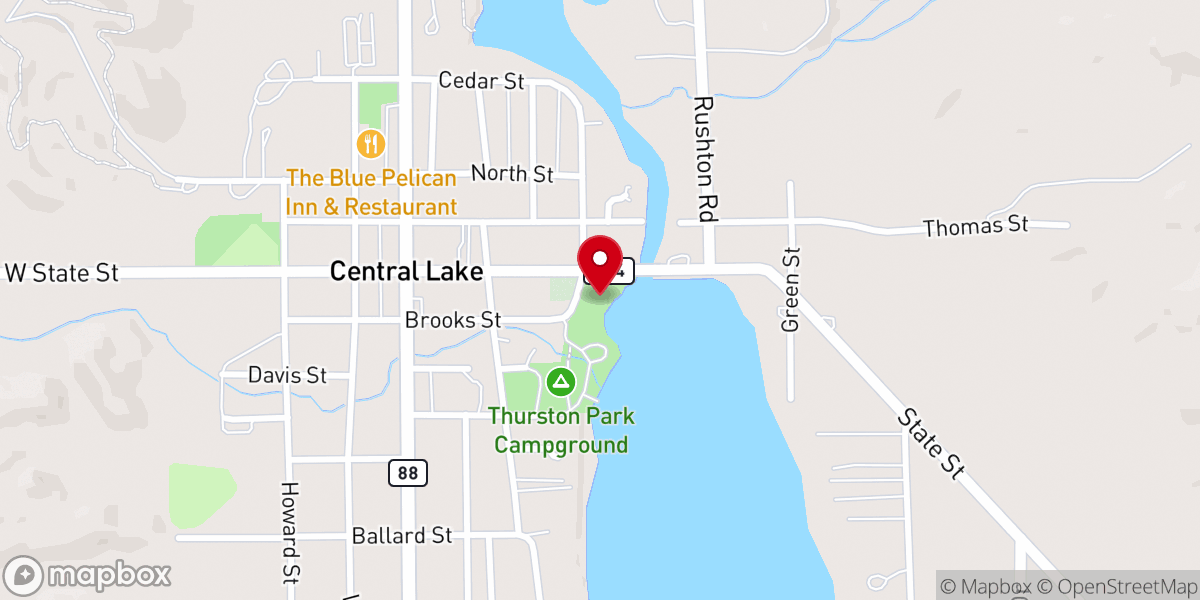 Map showing location of Thurston Park
