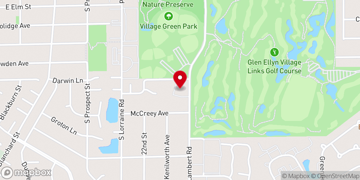 Map showing location of Village Green Church