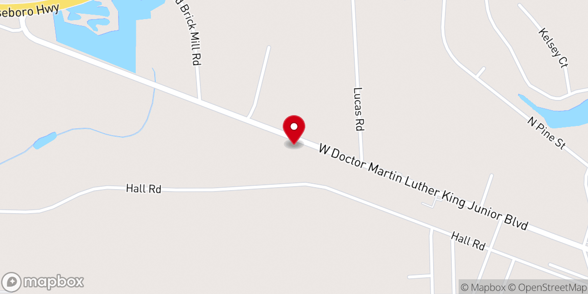 Map showing location of Faith Chapel Church of God