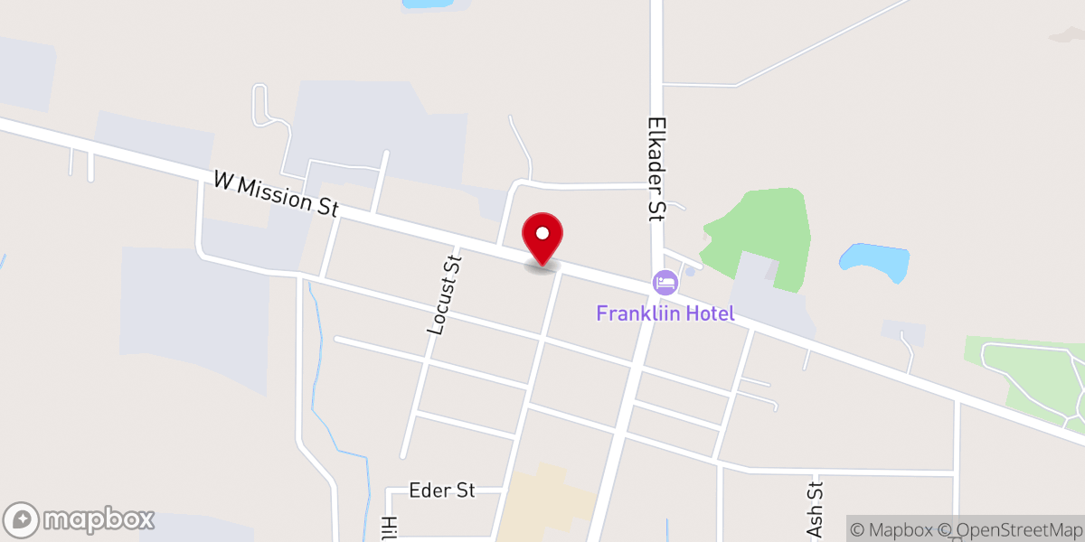 Map showing location of United Methodist Church