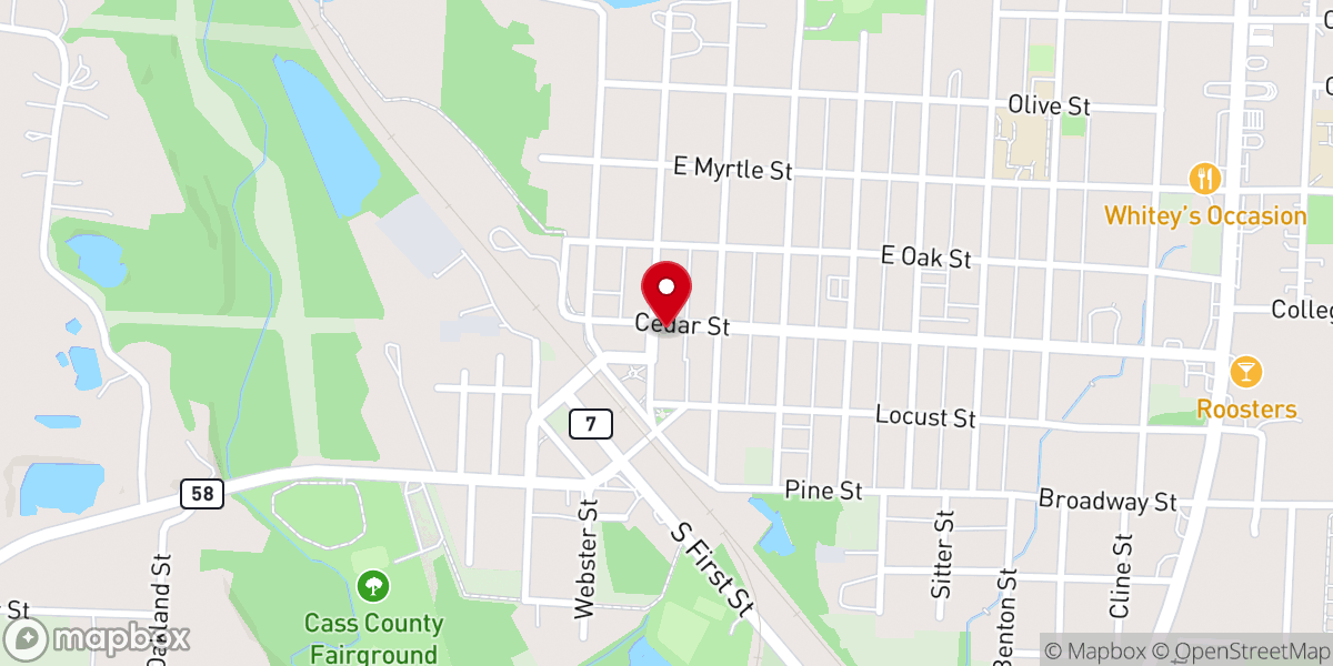 Map showing location of Pleasant Hill Thrift Store