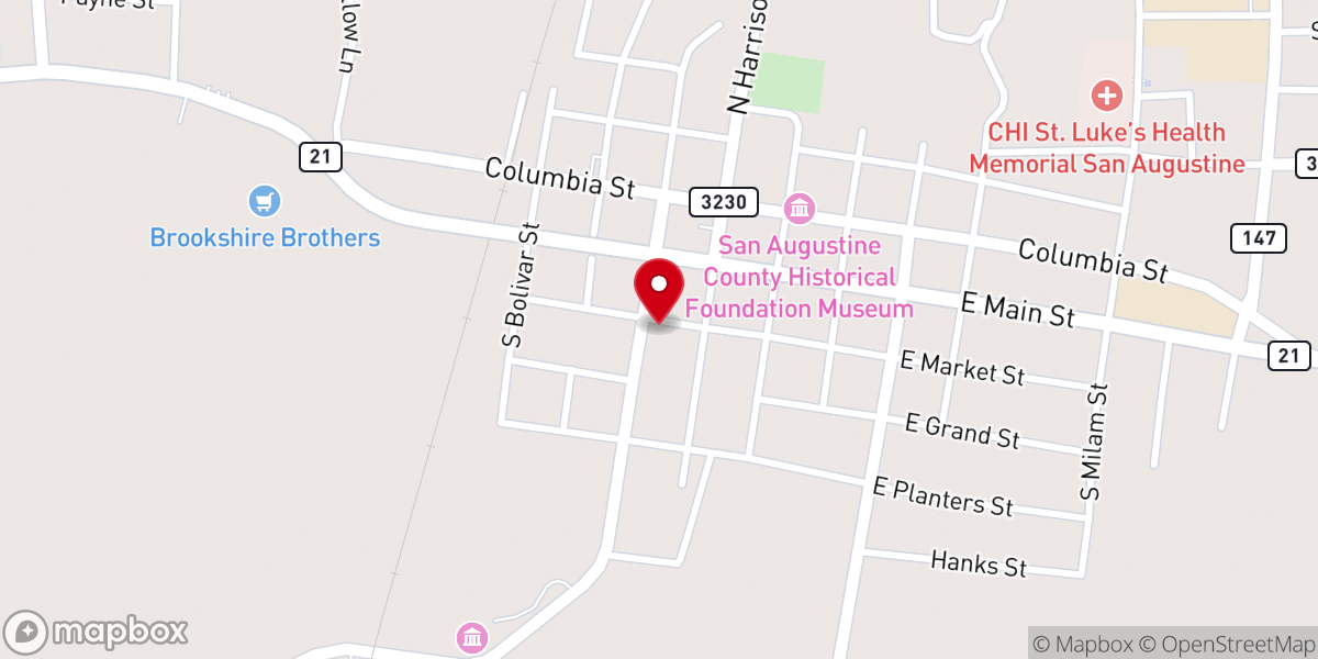 Map showing location of Church of Christ