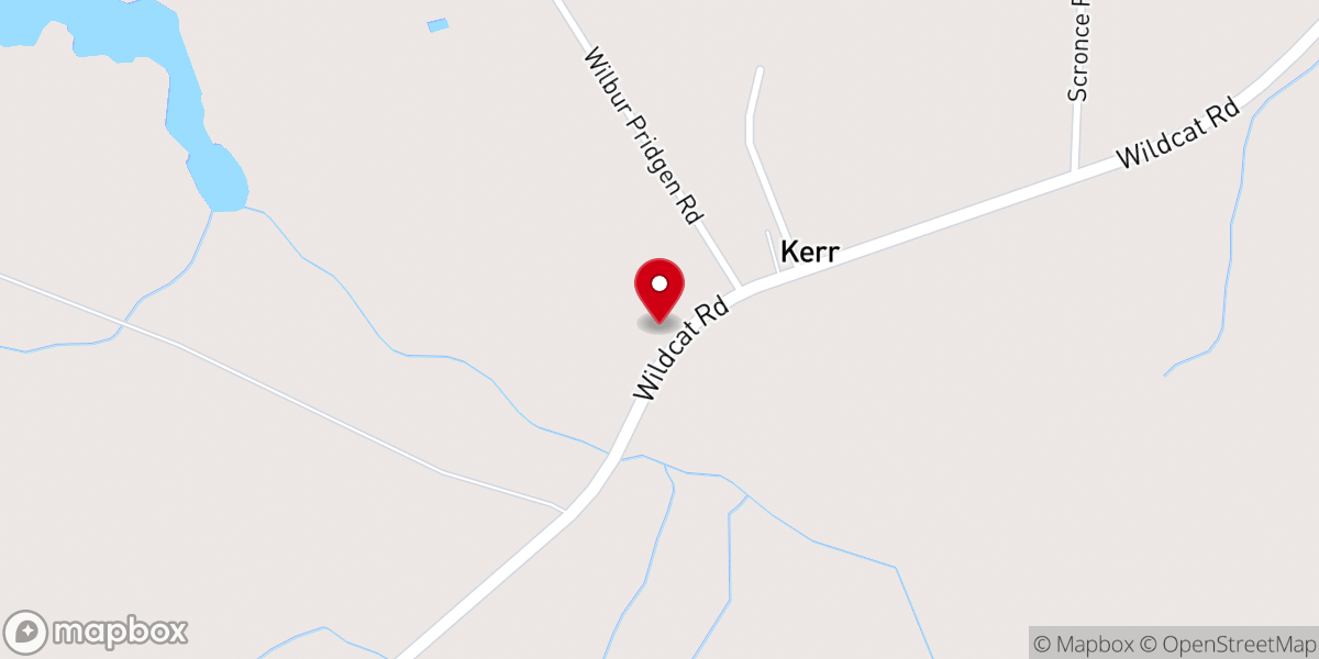 Map showing location of Harmony Church