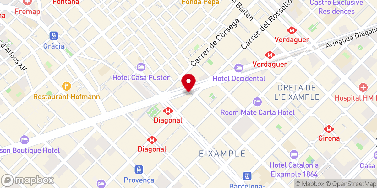 Map showing location of Palacio del Barón de Quadras