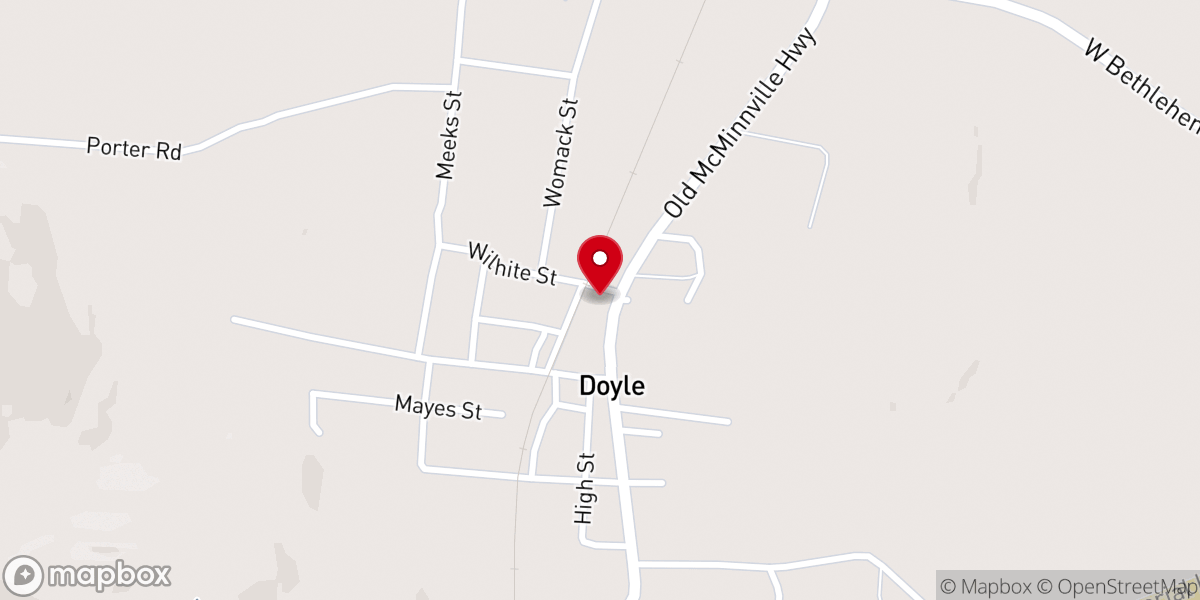 Map showing location of Doyle Church of Christ