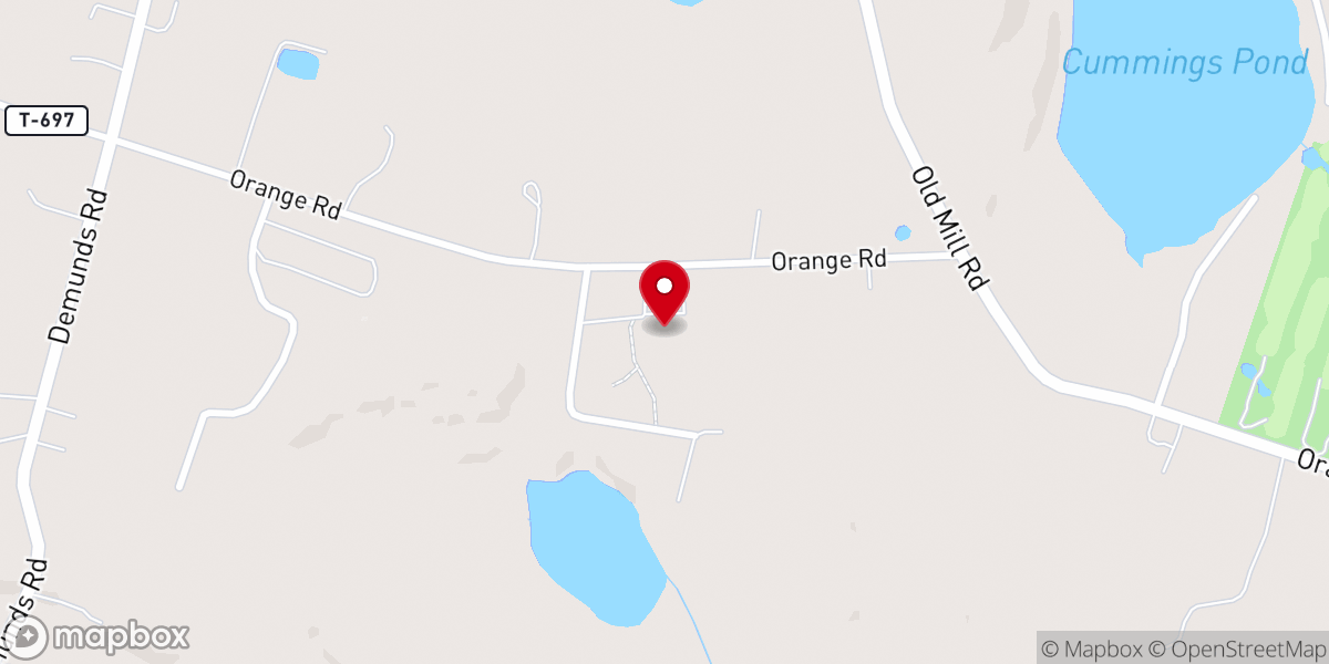 Map showing location of Camp Orchard Hill