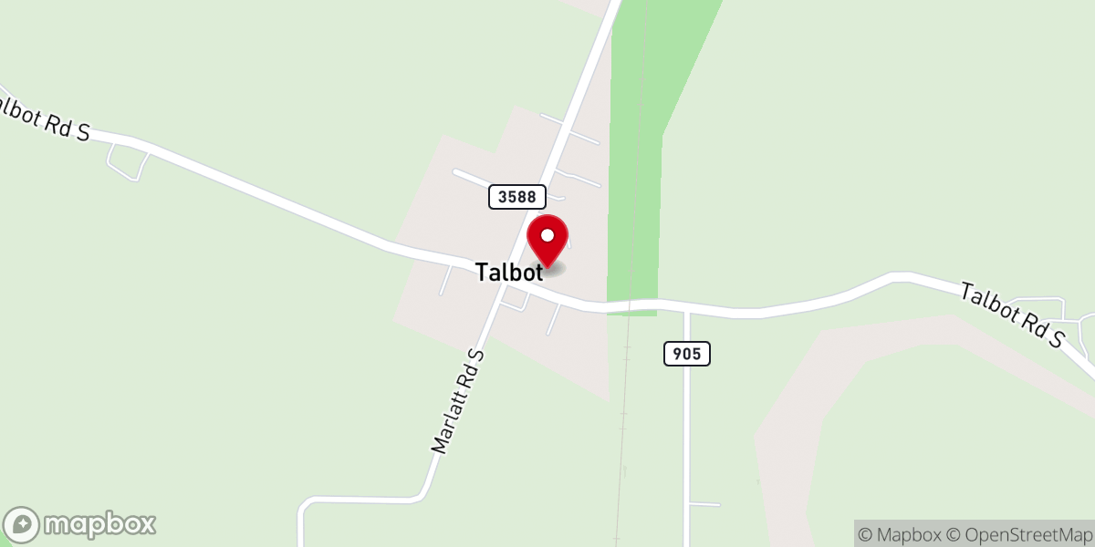 Map showing location of Talbot Community Church