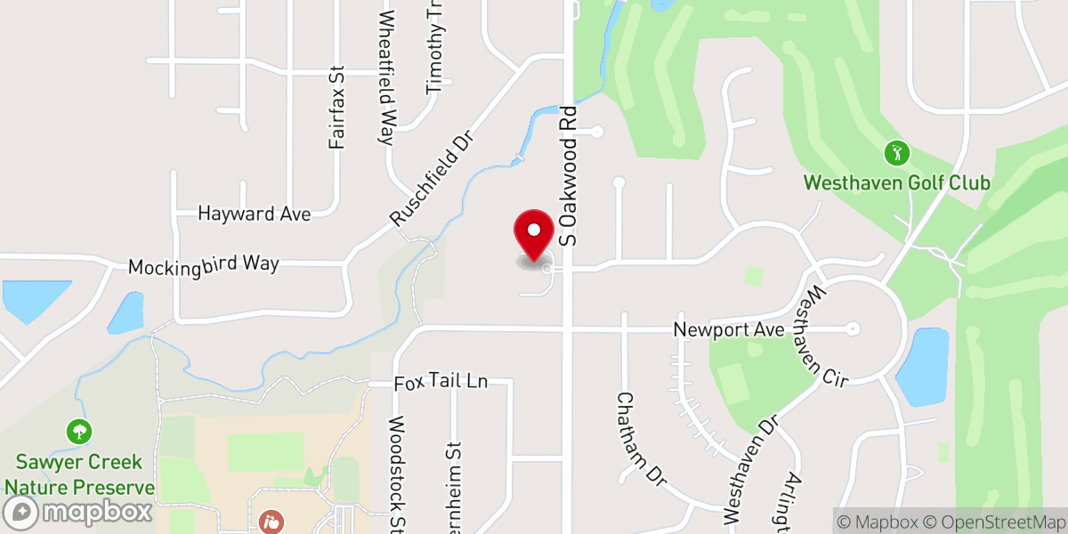 Map showing location of Living Water Lutheran Church