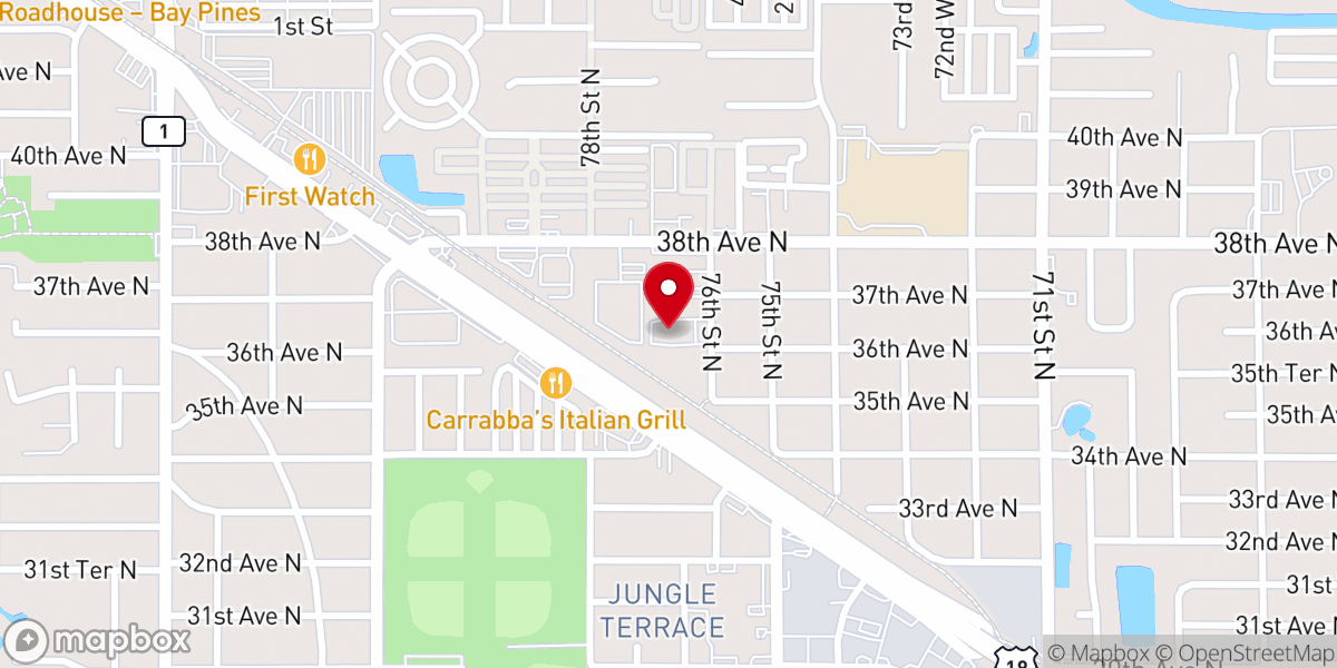 Map showing location of St. Stefanos Greek Orthodox Church