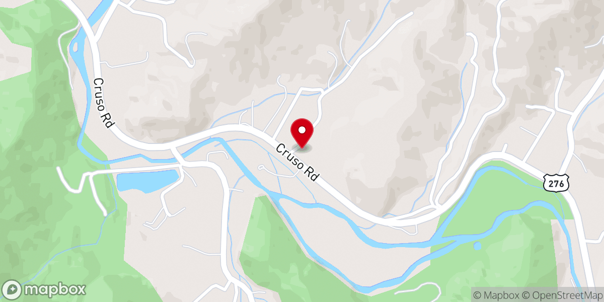 Map showing location of Meadow Grove Baptist Church Cruso
