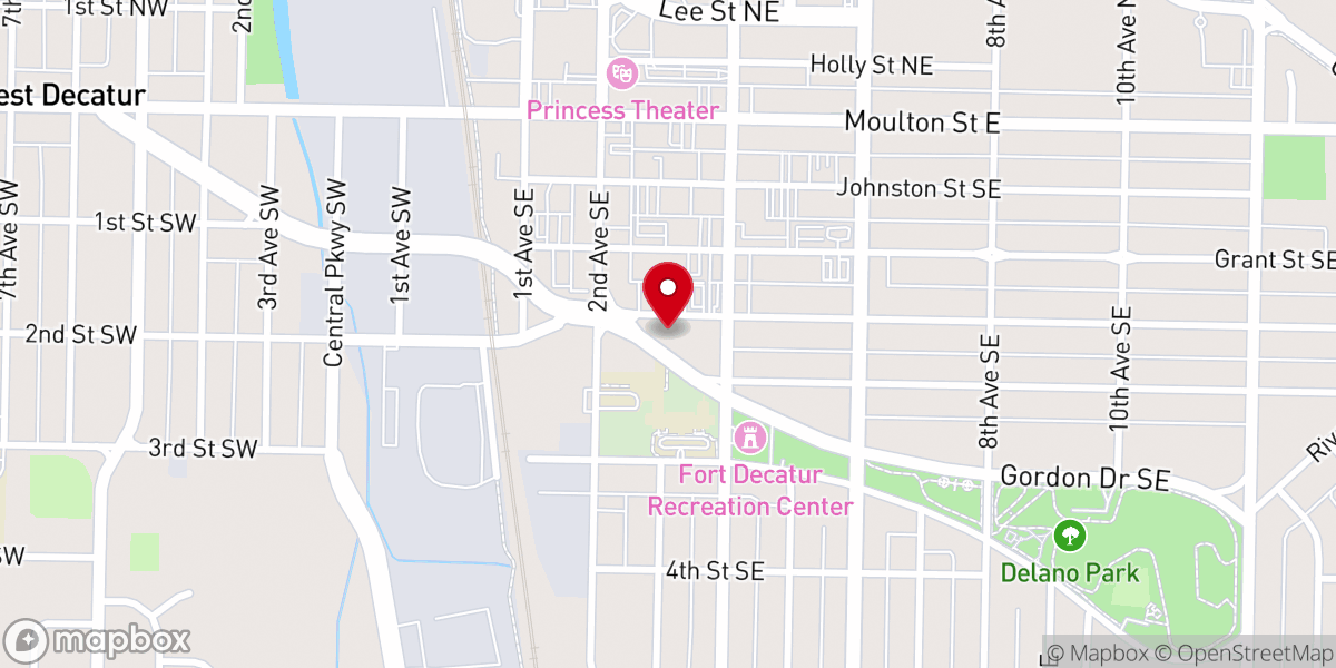 Map showing location of St. John's Episcopal Church