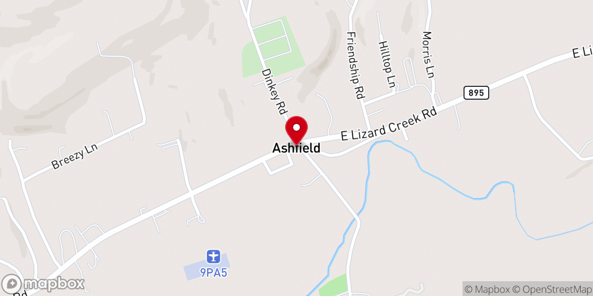 Map showing location of Ashfield