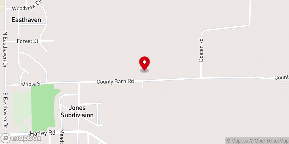 Map showing location of Amory First Free Will Baptist Church