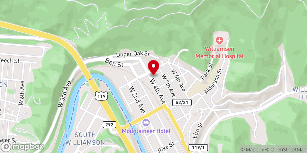 Map showing location of Sacred Heart Catholic Church