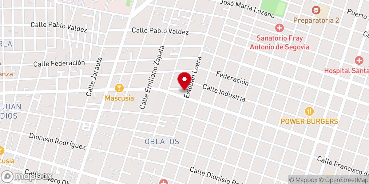 Map showing location of Iglesia Cristiana Pentecostal Casa del Rey