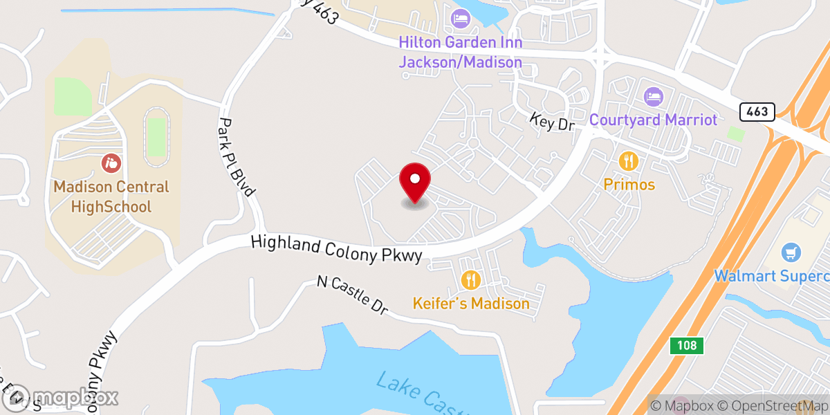 Map showing location of Broadmoor Baptist Church