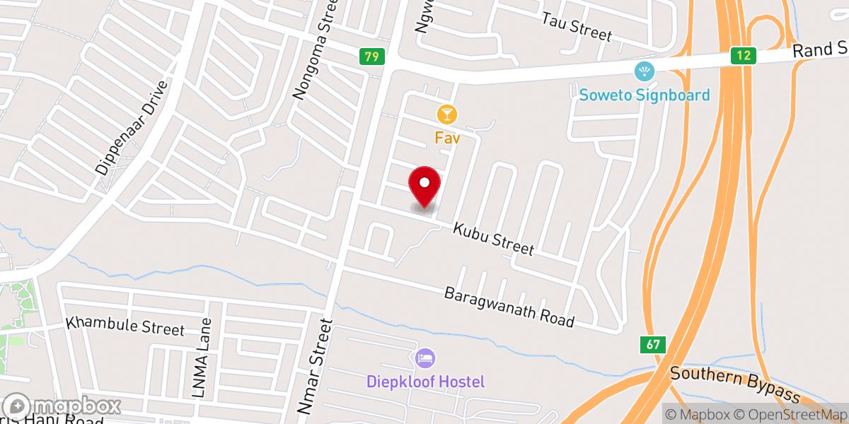 Map showing location of Immaculate Conception Catholic Church, Diepkloof