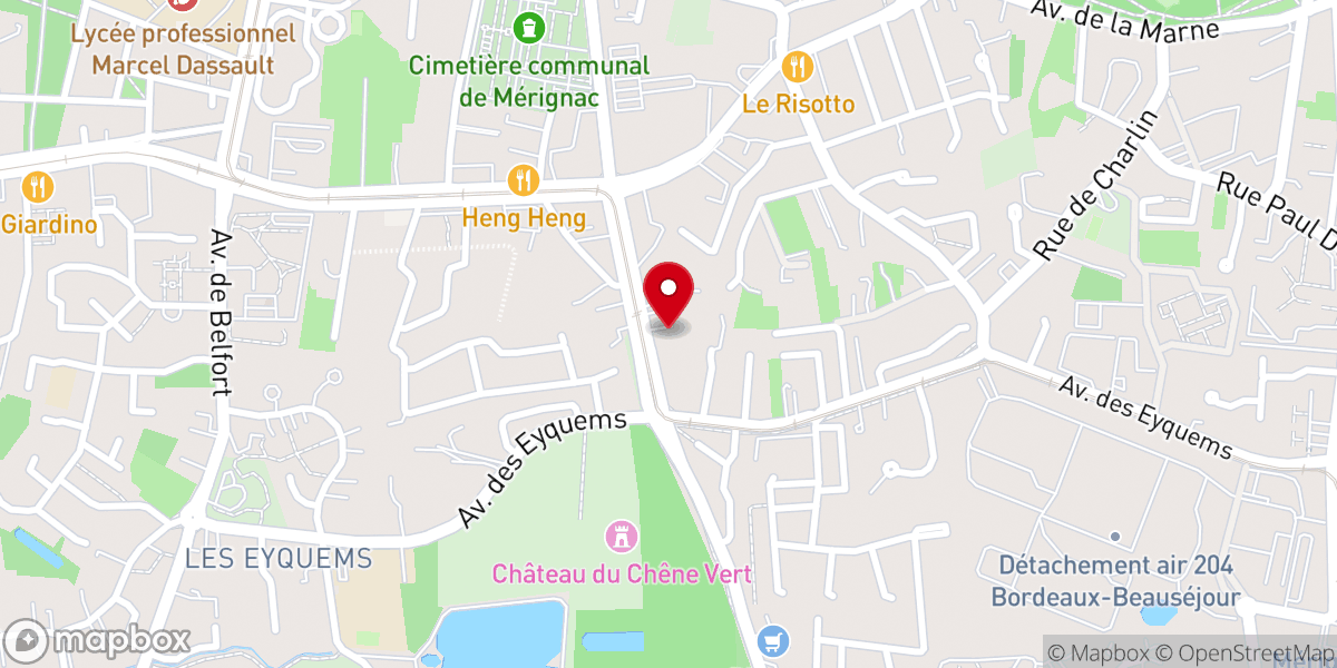 Map showing location of Église Protestante Évangélique de Mérignac