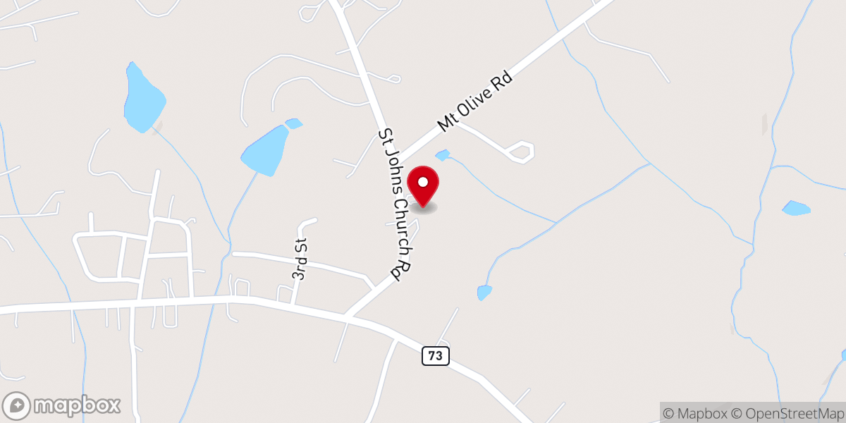 Map showing location of St John's Lutheran Church & Preschool