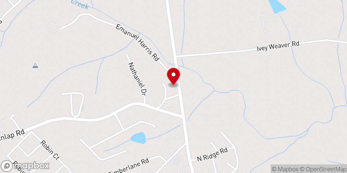 Map showing location of Vaughn Chapel Baptist Church