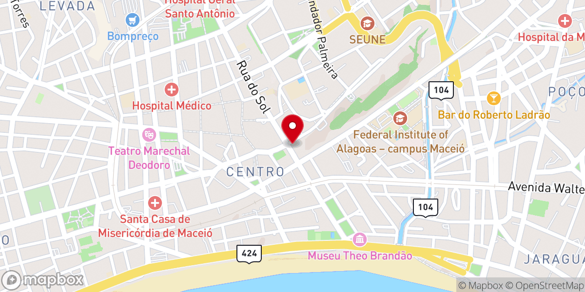 Map showing location of Catedral Metropolitana de Maceió - Paróquia Nossa Senhora dos Prazeres